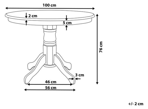 Étkezőasztal AKRON Fehér 100 cm 100 cm