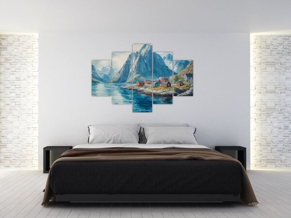 Kép - Norvég falu (150x105 cm)