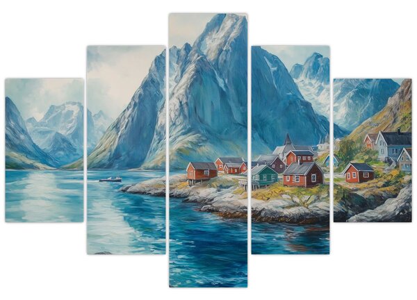 Kép - Norvég falu (150x105 cm)