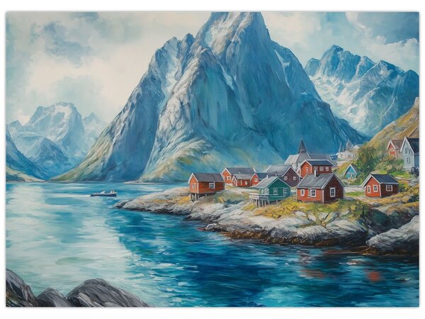 Kép - Norvég falu (70x50 cm)