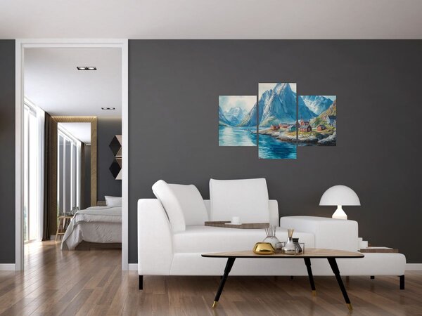 Kép - Norvég falu (90x60 cm)