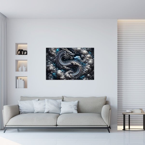 Kép – Sárkány a füstben (90x60 cm)