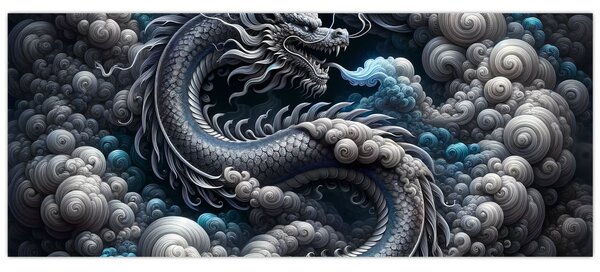 Kép – Sárkány a füstben (120x50 cm)