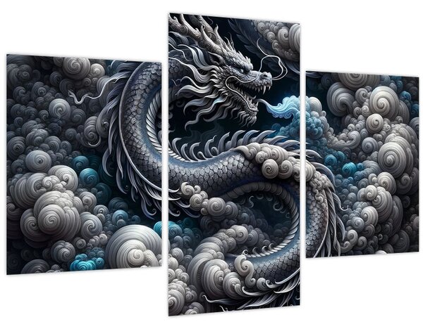 Kép – Sárkány a füstben (90x60 cm)