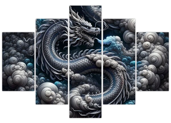 Kép – Sárkány a füstben (150x105 cm)