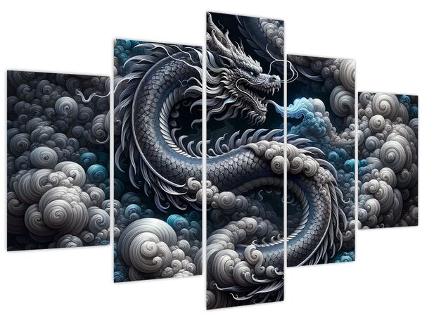 Kép – Sárkány a füstben (150x105 cm)