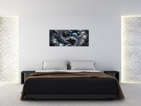 Kép – Sárkány a füstben (120x50 cm)