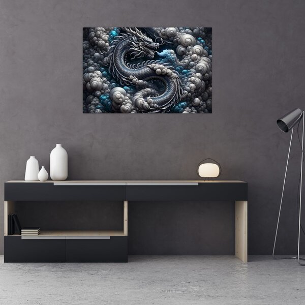 Kép – Sárkány a füstben (90x60 cm)