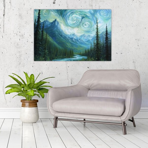 Kép - Táj Van Gogh érintésével (90x60 cm)