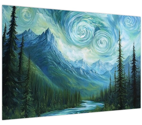 Kép - Táj Van Gogh érintésével (90x60 cm)