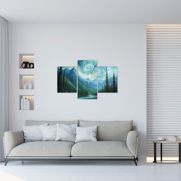 Kép - Táj Van Gogh érintésével (90x60 cm)