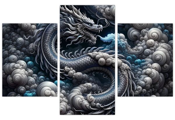 Kép – Sárkány a füstben (90x60 cm)