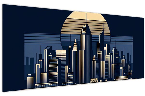 Kép – Geometrikus város (120x50 cm)