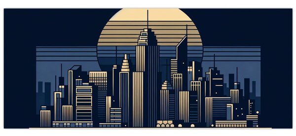 Kép – Geometrikus város (120x50 cm)