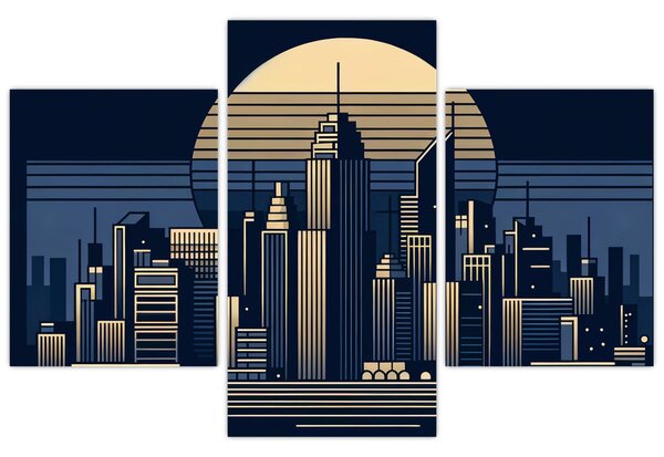 Kép – Geometrikus város (90x60 cm)