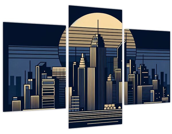 Kép – Geometrikus város (90x60 cm)