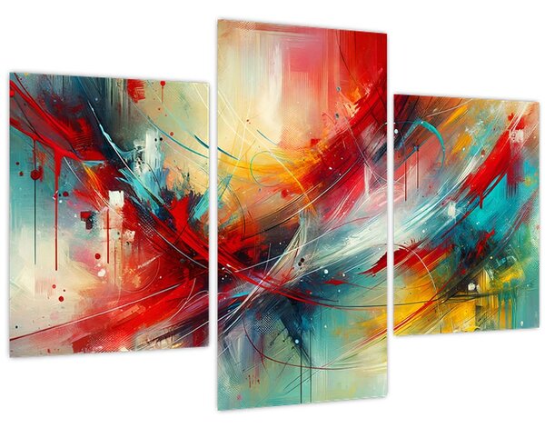 Kép – Absztrakció pirossal (90x60 cm)