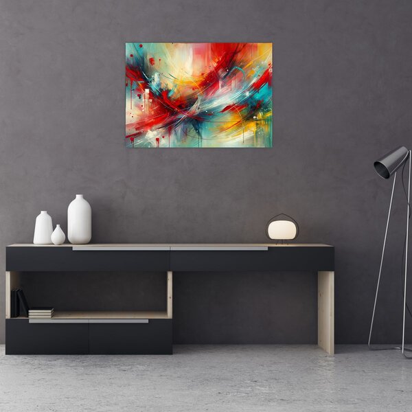 Kép – Absztrakció pirossal (70x50 cm)