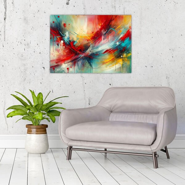 Kép – Absztrakció pirossal (70x50 cm)