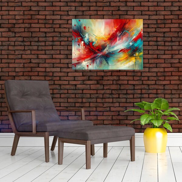 Kép – Absztrakció pirossal (70x50 cm)
