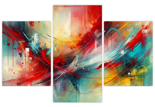Kép – Absztrakció pirossal (90x60 cm)