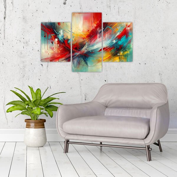 Kép – Absztrakció pirossal (90x60 cm)