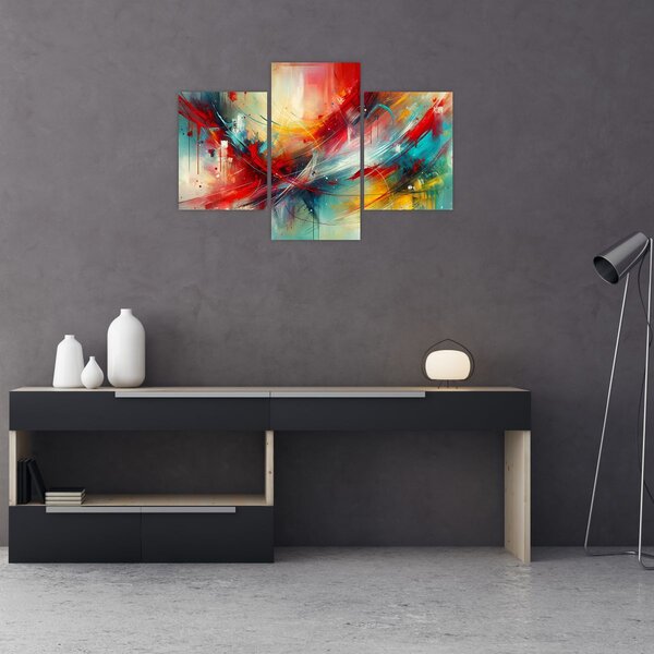 Kép – Absztrakció pirossal (90x60 cm)