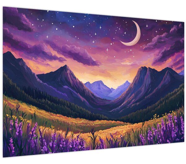 Kép - Lila táj (90x60 cm)