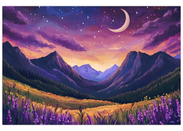 Kép - Lila táj (90x60 cm)