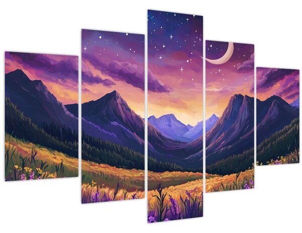 Kép - Lila táj (150x105 cm)