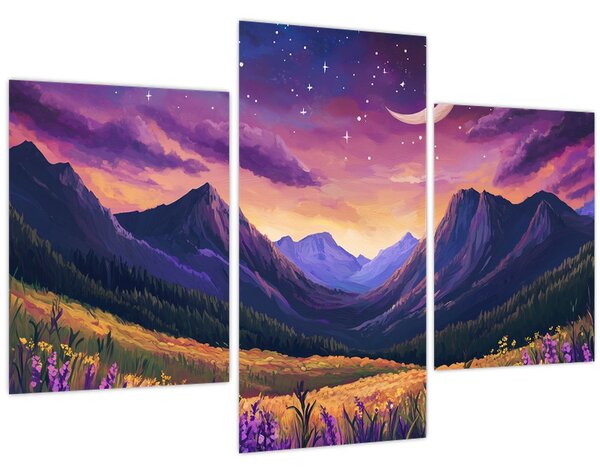 Kép - Lila táj (90x60 cm)