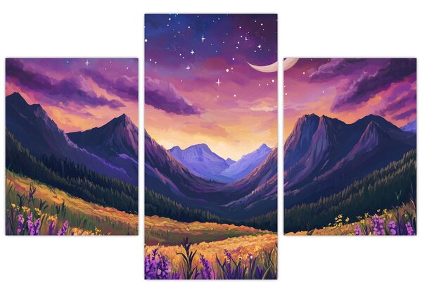 Kép - Lila táj (90x60 cm)