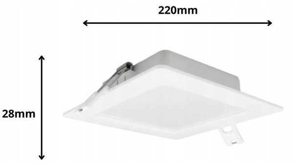 Oprawa downlight P/T kwadrat 18W 1980lm 4000K IP20 biały DL-1 EC20453