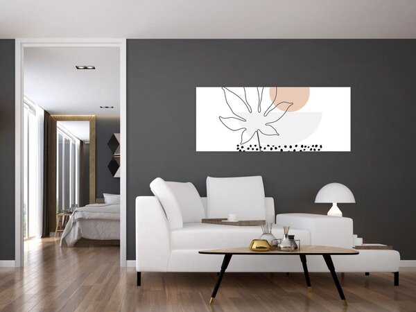Kép - Vonal művészet virágok N⁰3 (120x50 cm)