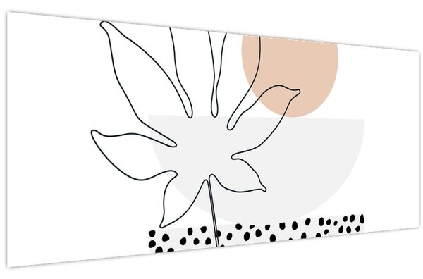Kép - Vonal művészet virágok N⁰3 (120x50 cm)