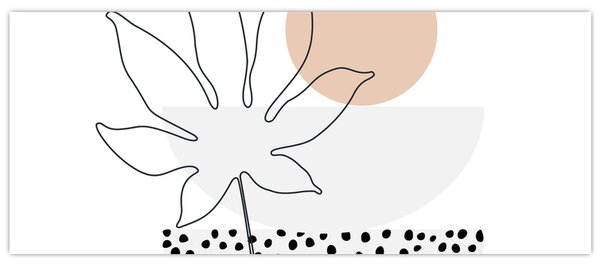 Kép - Vonal művészet virágok N⁰3 (120x50 cm)
