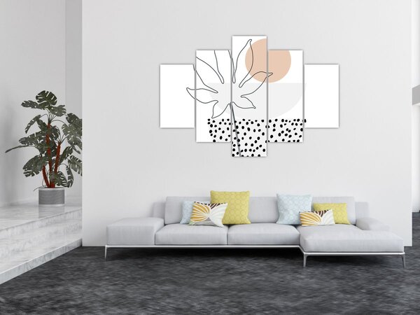 Kép - Vonal művészet virágok N⁰3 (150x105 cm)