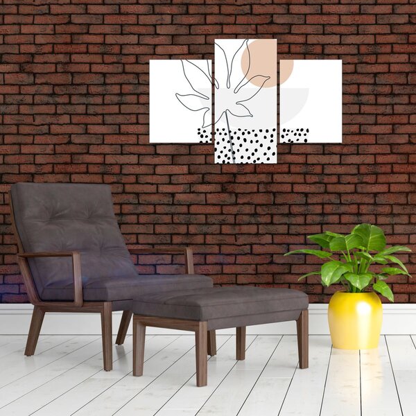 Kép - Vonal művészet virágok N⁰3 (90x60 cm)