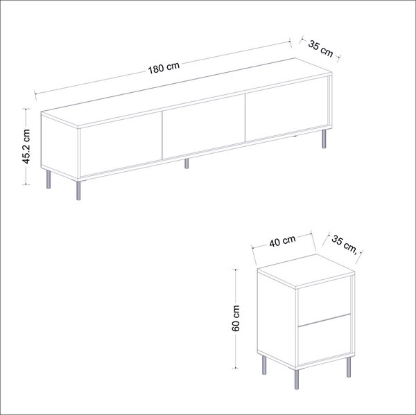 Imaj TV-állvány, antracit, 180 cm – TR382NRC1130