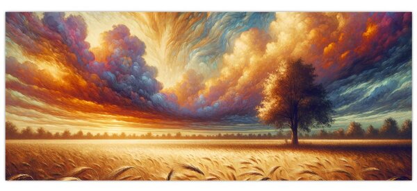 Kép – Fa a mezőn (120x50 cm)