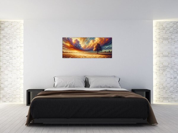 Kép – Fa a mezőn (120x50 cm)