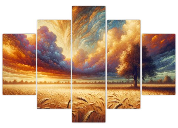 Kép – Fa a mezőn (150x105 cm)