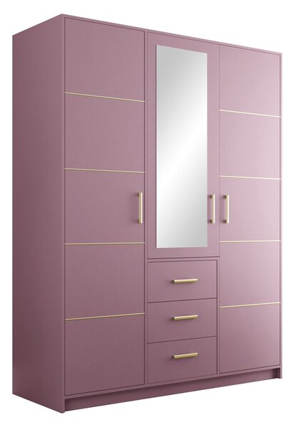 Gardróbszekrény Rosa, Laminált forgácslap, 200x147x58cm, Lila