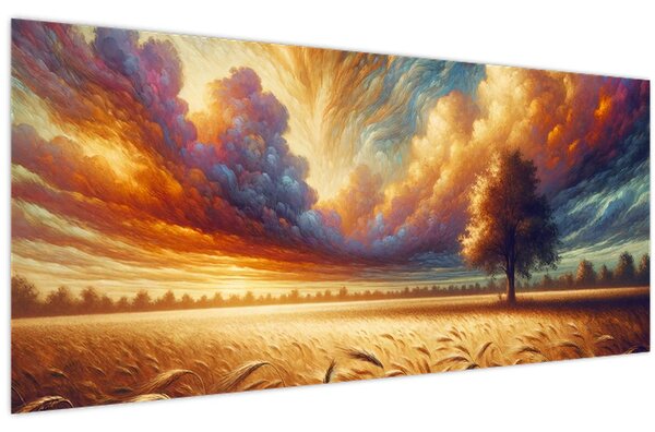 Kép – Fa a mezőn (120x50 cm)