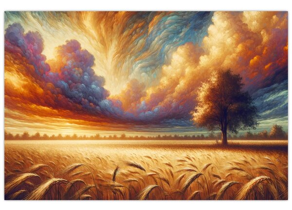 Kép – Fa a mezőn (90x60 cm)