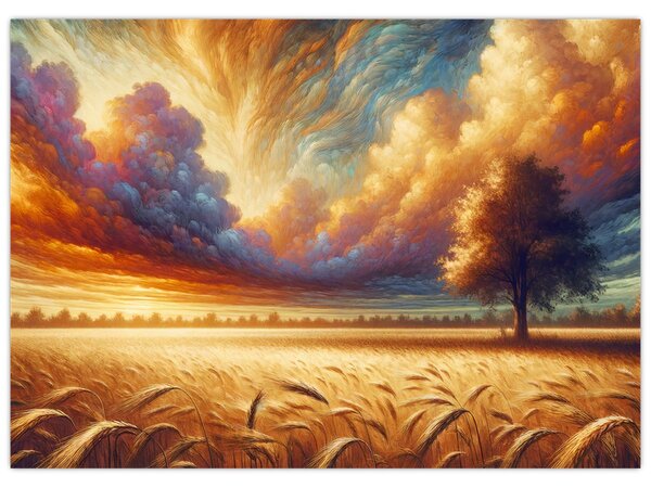 Kép – Fa a mezőn (70x50 cm)