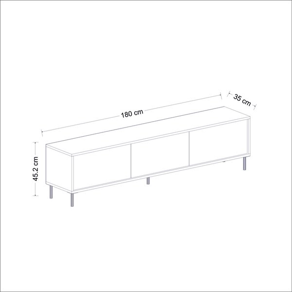 Imaj TV-állvány, travertin-arany, 180 cm