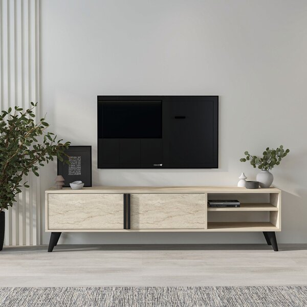 Benoit TV-állvány, travertin, 160 cm