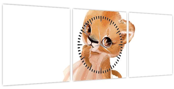 Kép - Akvarell állatka N⁰6 (órával) (90x30 cm)