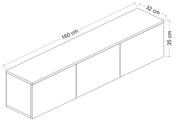 Neon TV-állvány, gesztenye, 160 cm